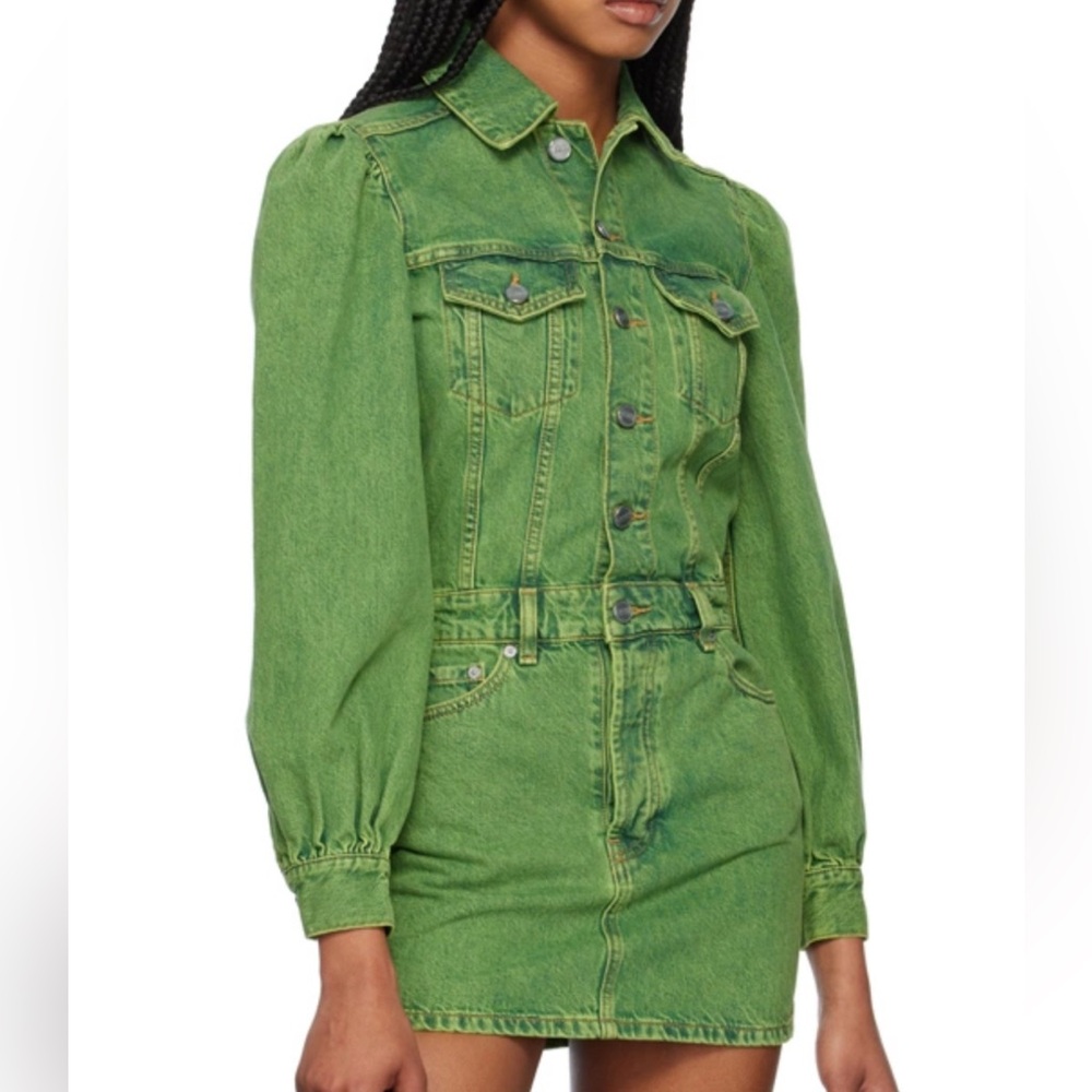 Ganni Over-dyed Denim Mini Dress 💚